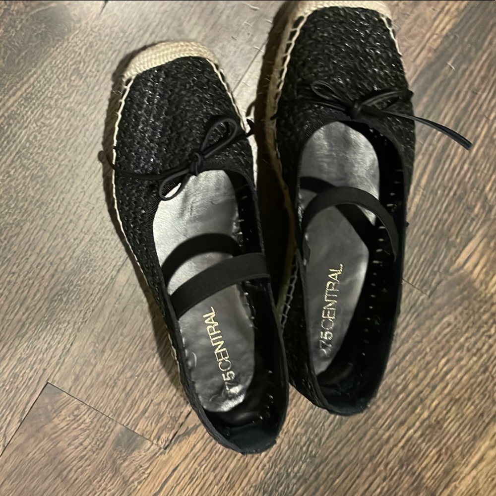 Black Espadrille Platform Flats size 39